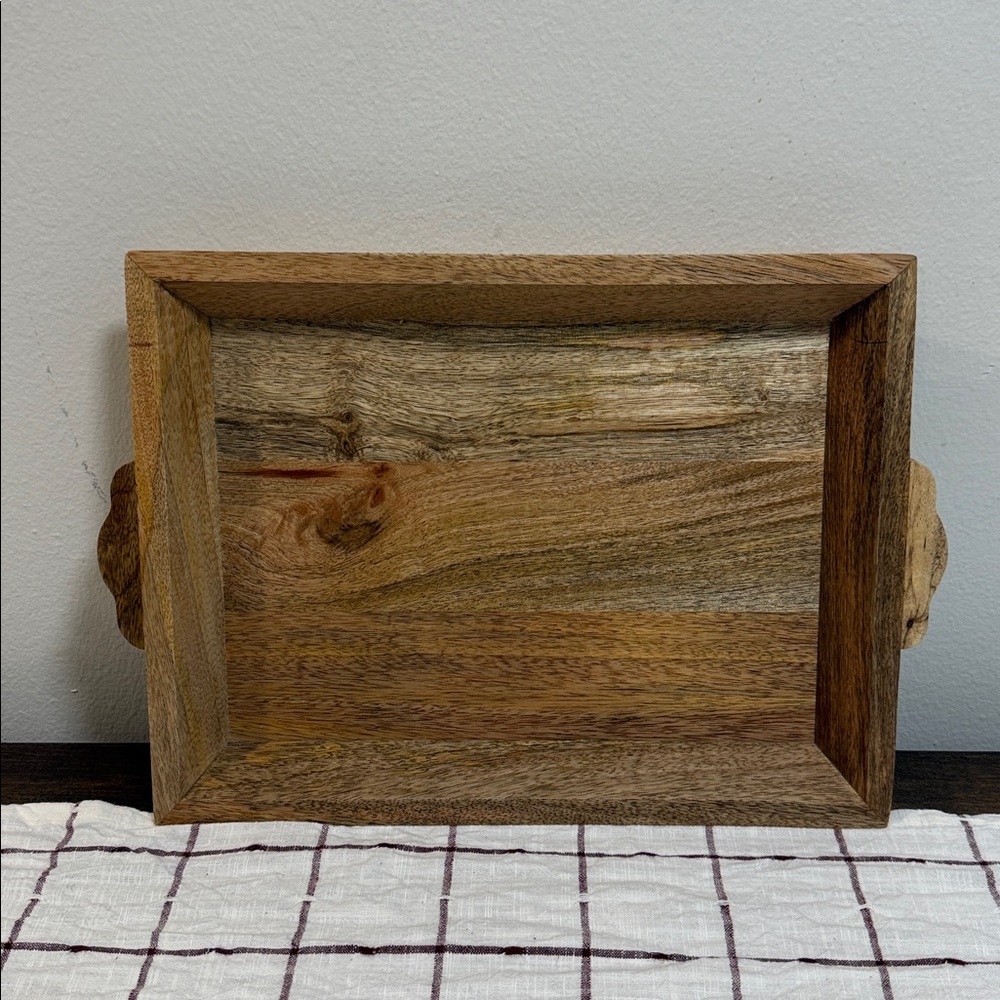 Hearth & Hand with Magnolia Wooden Tray with Beaded Garland - Picture 8 of 8